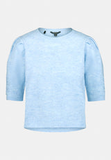 Bettey Women's Puff Shoulder Short-Sleeve Sweater color LT BLUE