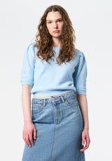Bettey Women's Puff Shoulder Short-Sleeve Sweater color LT BLUE