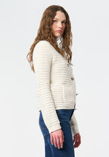 Elettra Women's Textured Knit Button-Front Cardigan color PRISTINE