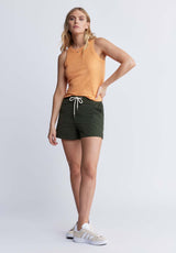 Buffalo David Bitton Casiane Women’s drawstring Shorts in Olive Green - WB0004P Color OLIVE