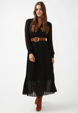 Buffalo David Bitton Amalfi Black Women's Long Sleeve V-neck Dress - WD0018H Color BLACK