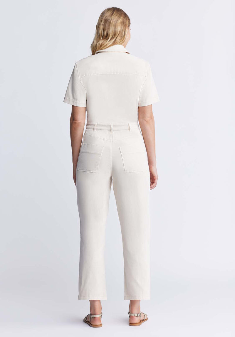 Buffalo David Bitton Stacia Women’s Short Sleeve Jumpsuit In Off-White - WD0025P Color WHITECAP GRAY