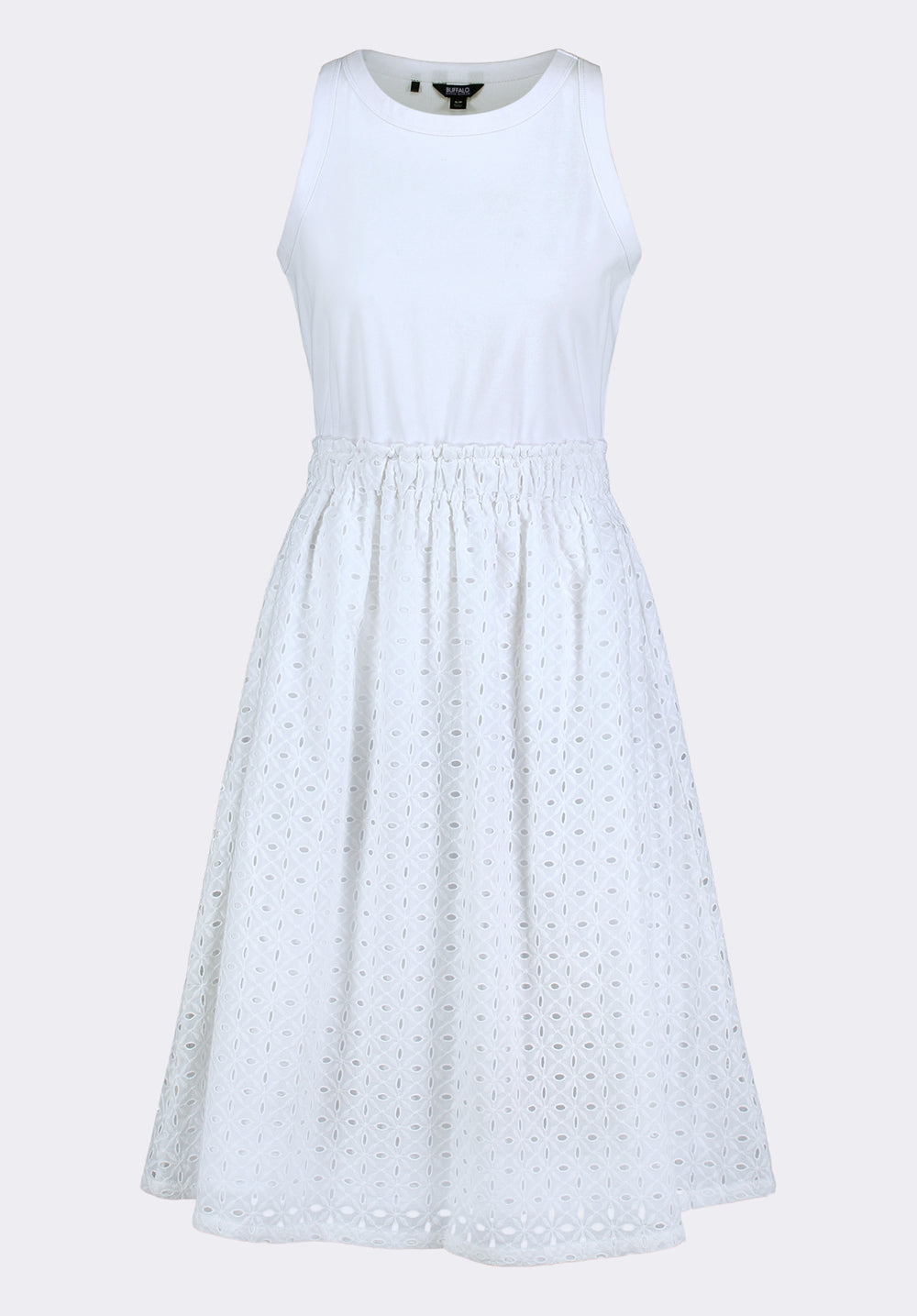Buffalo Jeans Women's Drea Sleeveless Eyelet Tank Dress, White