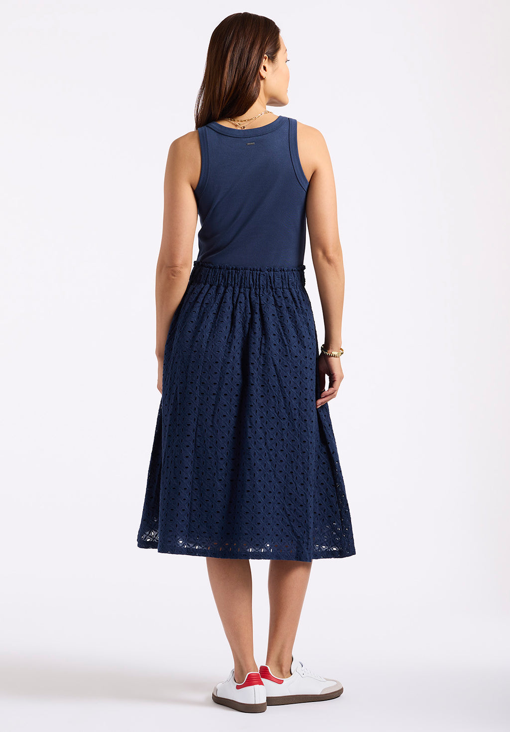 Buffalo Jeans Women's Drea Sleeveless Eyelet Tank Dress, Navy