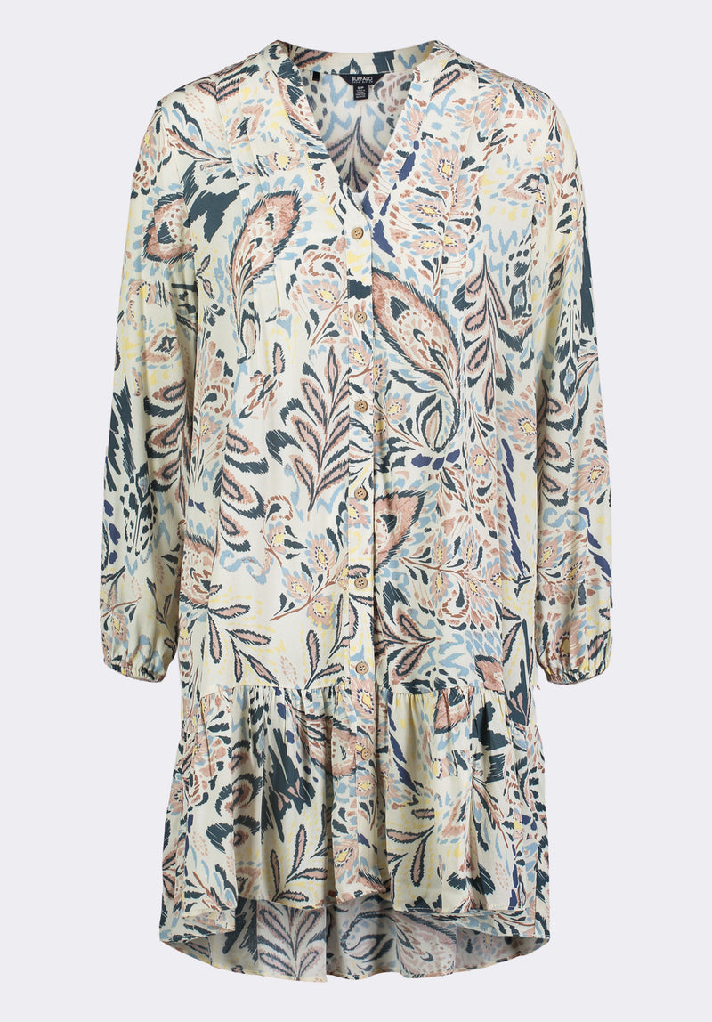 Buffalo Jeans Women's Darya Boho-Print Long-Sleeve Tiered Short Dress, Paisley - Size: XL Buffalo Jeans Women's Darya Boho-Print Long-Sleeve Tiered Short Dress, Paisley - Size: XL