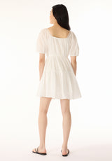 Lara Jean Women's Eyelet Trim Mini Dress, Bright White - WD0100P
