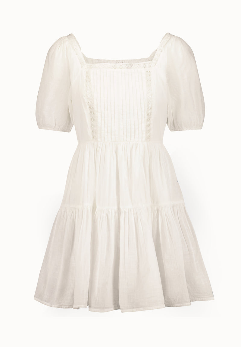 Buffalo Jeans Women's Lara Jean Eyelet Trim Mini Dress, Bright White - Size: XL Buffalo Jeans Women's Lara Jean Eyelet Trim Mini Dress, Bright White - Size: XL