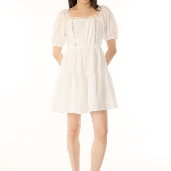 Lara Jean Women's Eyelet Trim Mini Dress, BRIGHT WHITE – Buffalo Jeans
