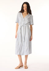 Buffalo Dresses Grey Woven Casual Dresses Midi Dress Classic Collar