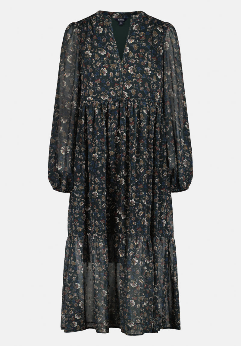 Rheda Women's Long Sleeve Sheer Floral Tiered Maxi Dress, Vintage Floral Vintage Floral / M Rheda Women's Long Sleeve Sheer Floral Tiered Maxi Dress, Vintage Floral Vintage Floral / M