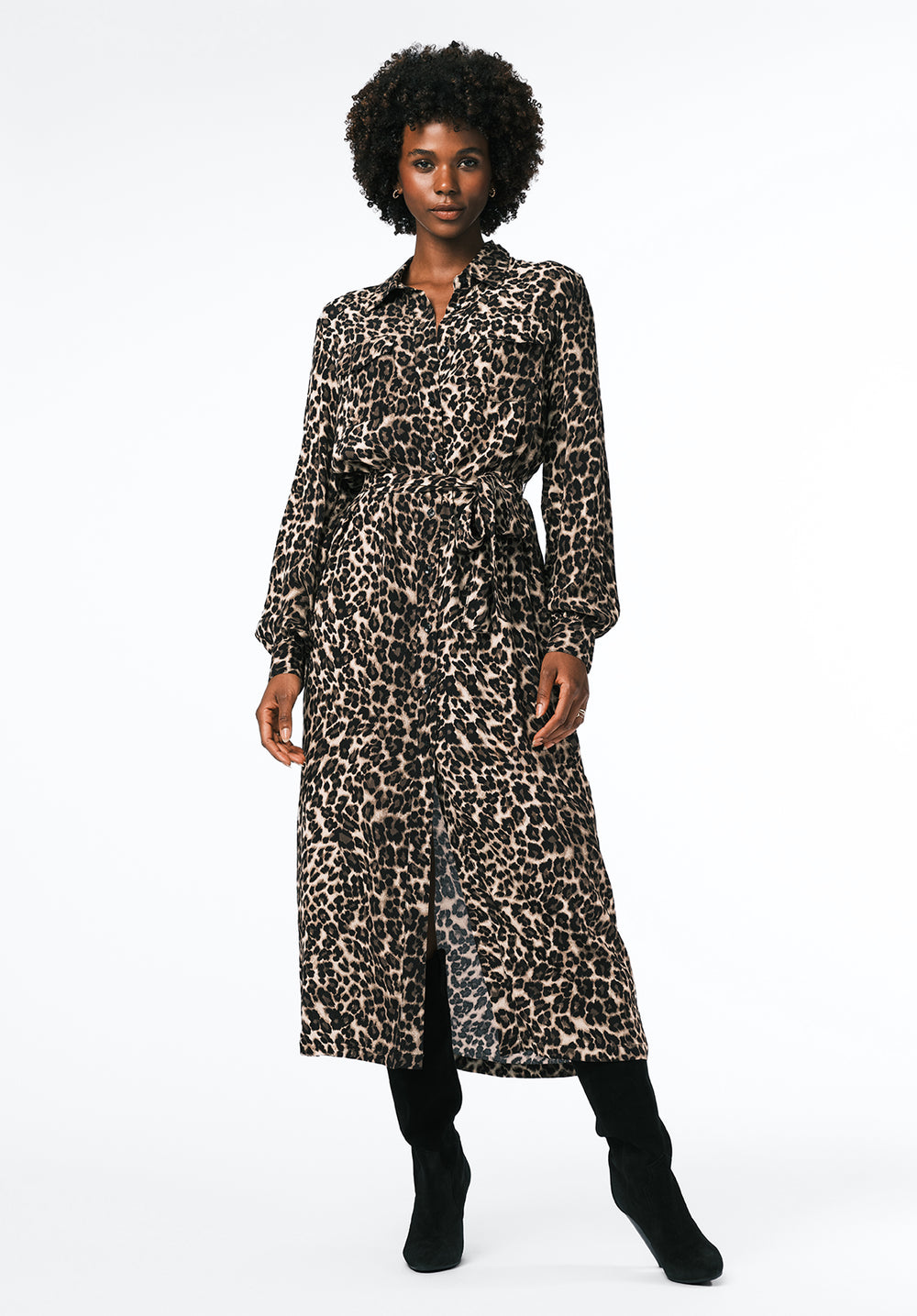leopard print long sleeve dress Buffalo Jeans Women's Sunnie Belted Shirt Dress, Perfect for those who Color:black/gold Open-Back Ribbed Dress | dressing table images with price