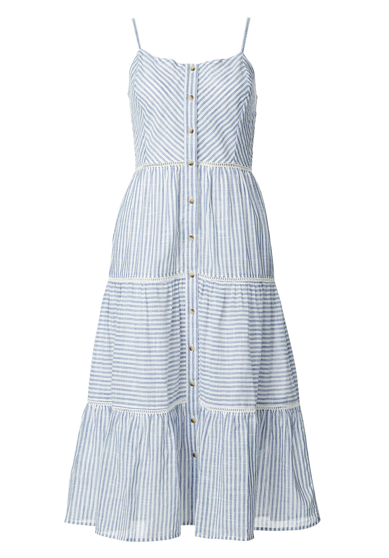 Buffalo David Bitton Quinby Tiered Striped Dress - WD0671S  