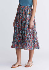 Buffalo David Bitton Aletta Women’s Long Skirt In Printed Floral - WS0006P Color SPRING MEADOW