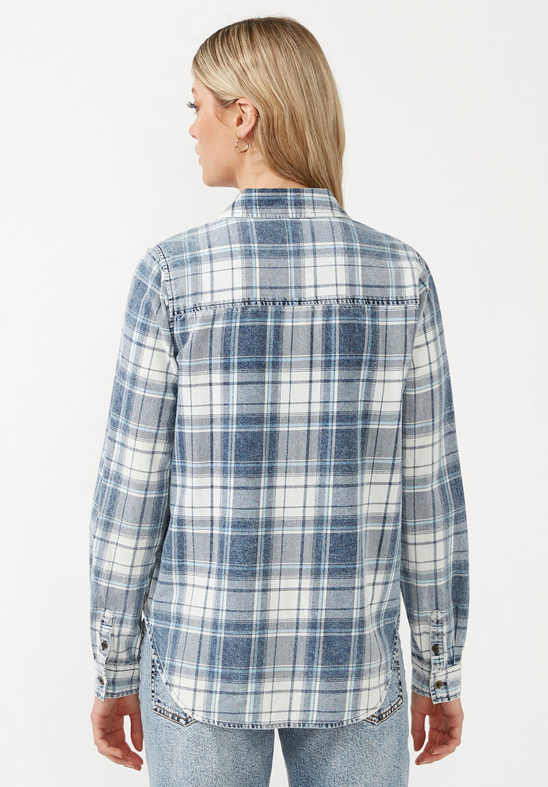Teresa Women's Long-Sleeve Shirt in Blue Plaid – Buffalo Jeans - US