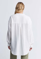 Buffalo David Bitton Taylee Women’s Oversized Blouse in White - WT0118P Color MARSHMALLOW