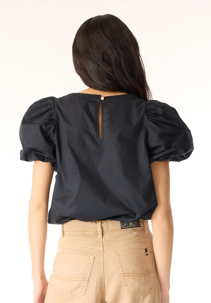 Leonella Women's Puff Sleeve Embroidered Blouse, Black – Buffalo Jeans