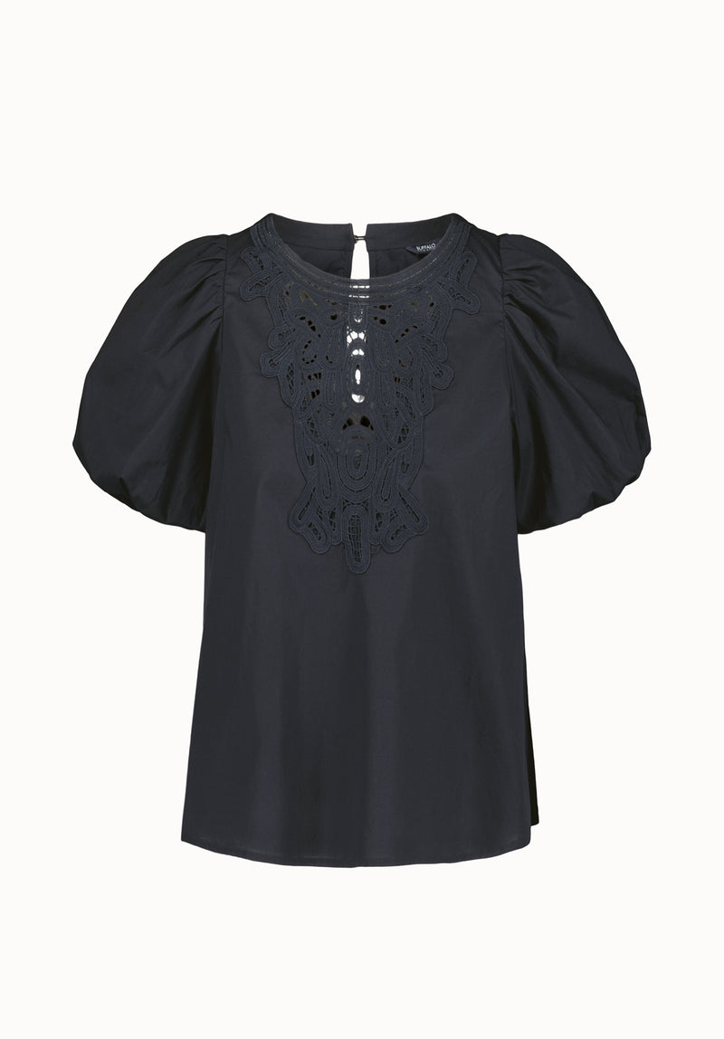 Leonella Women's Puff Sleeve Embroidered Blouse, Black – Buffalo Jeans