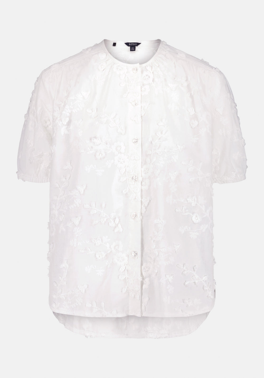 Titha Women's Short Sleeve Embroidered Blouse, White – Buffalo Jeans