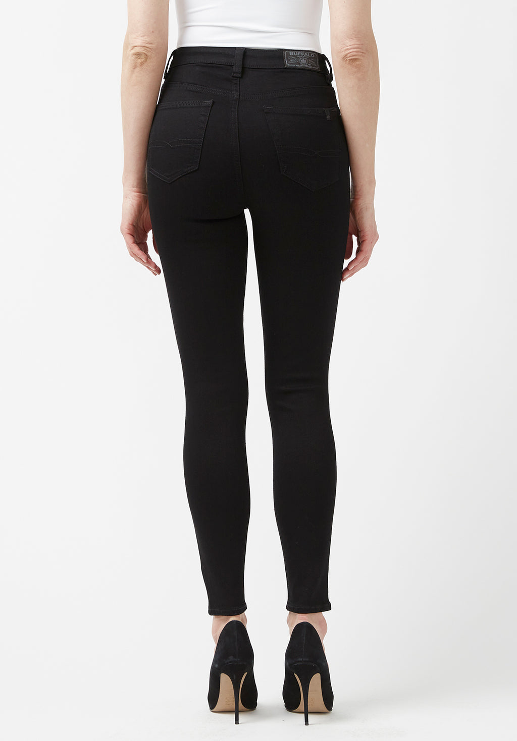 Jeans Donna Buffalo Skylar High Rise Skinny – Vita Alta, Gamba Aderente, Colore Nero, Taglia W25