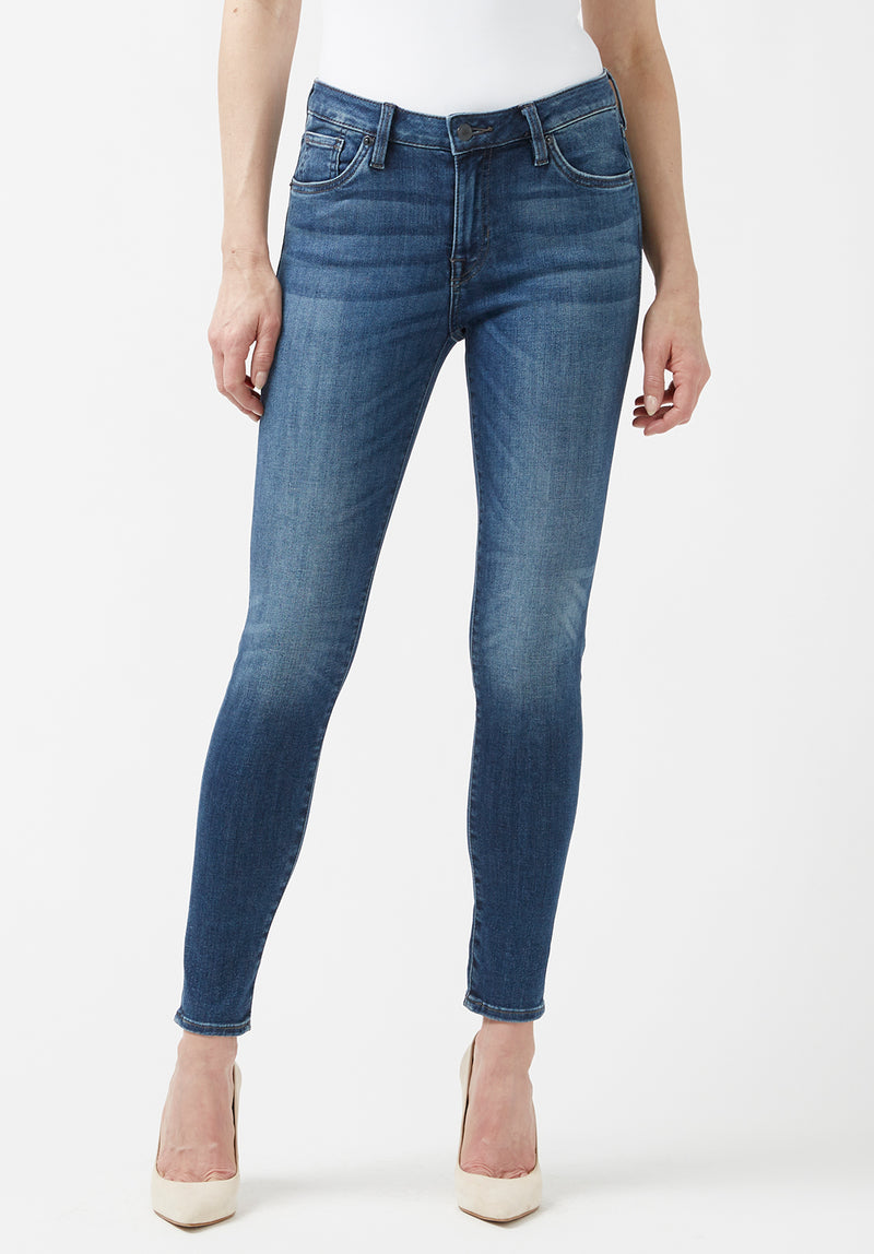 Mid Rise Skinny Alexa Mid Blue Jeans - BL15669