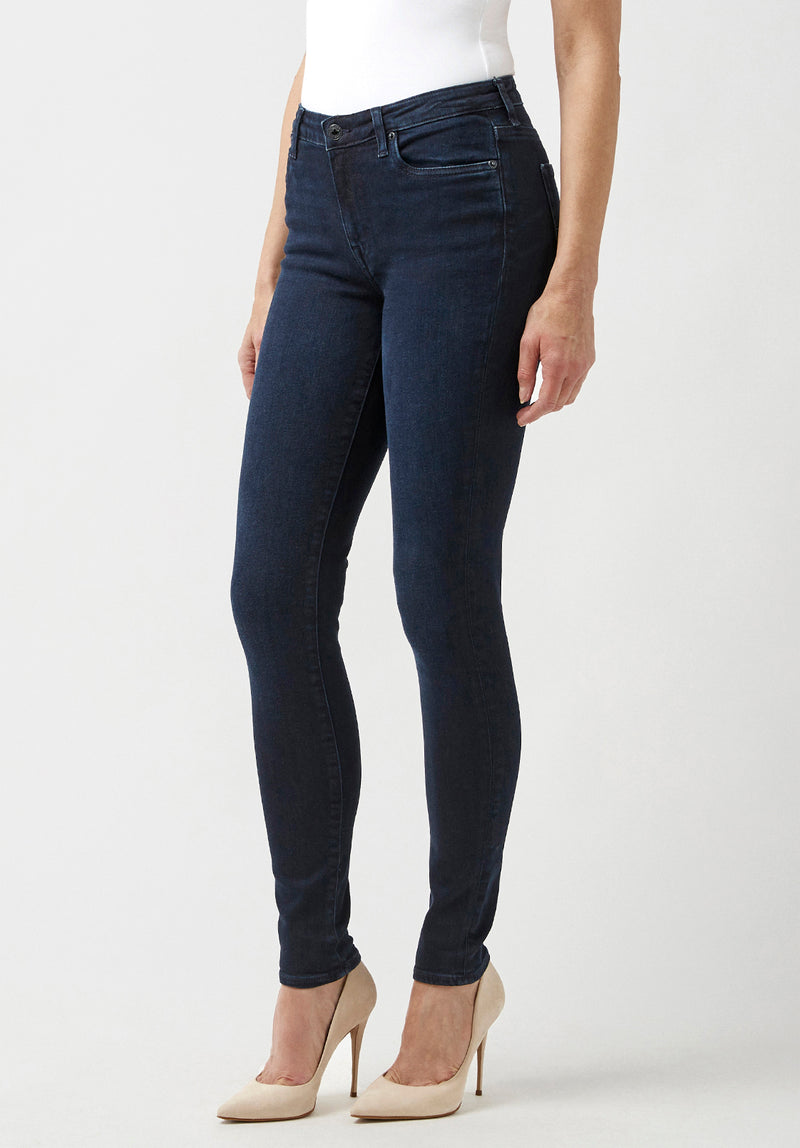 Mid Rise Skinny Alexa Women's Jeans in Rinsed Dark Blue Rinsed - BL15670