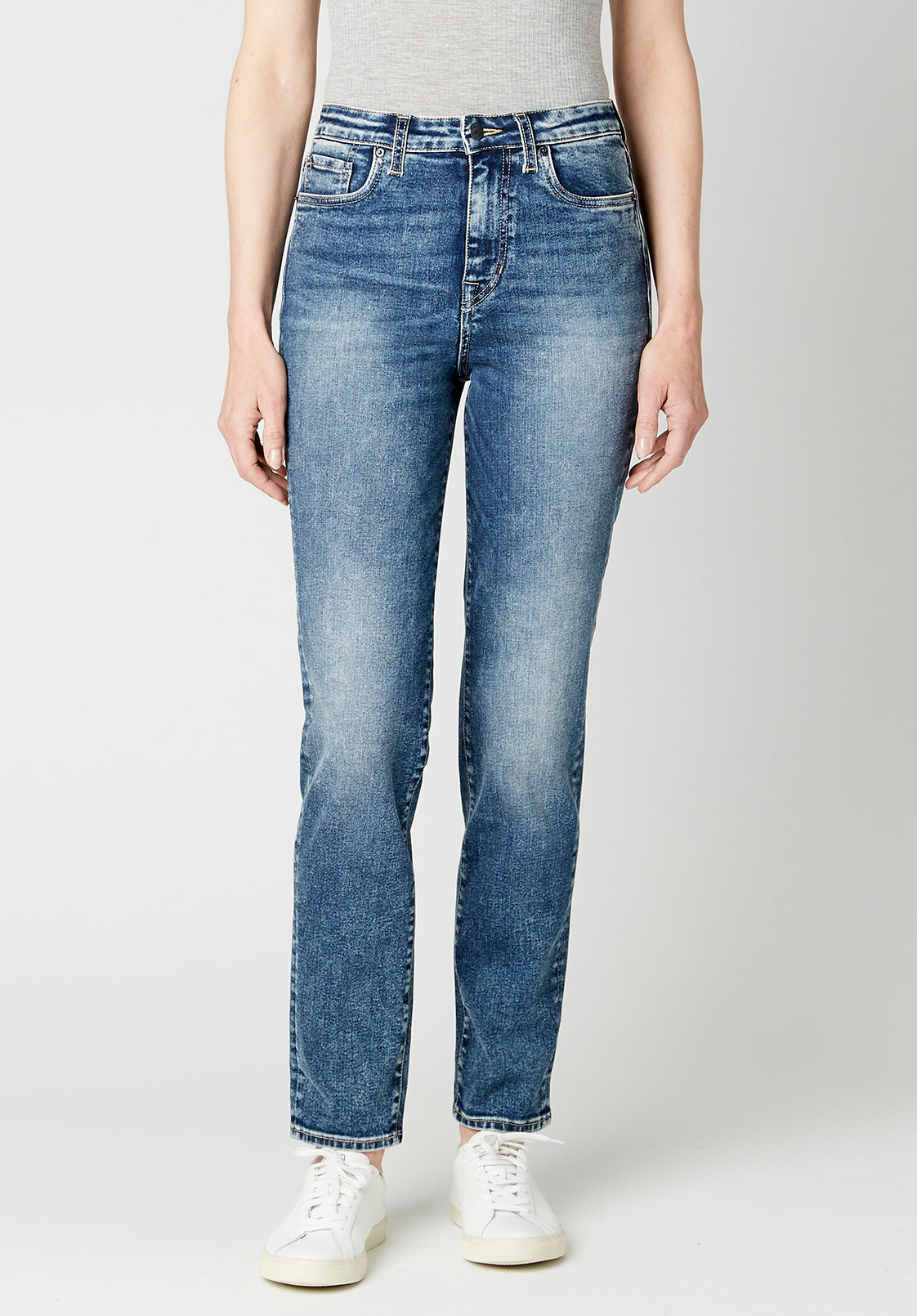 Debbie High Rise Stone Wash Straight Fit Jeans main image 0
