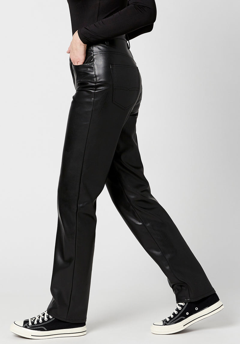 High Rise Jessie Women's Pleather Pants in Black – Buffalo Jeans - US