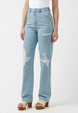 Buffalo David Bitton Jane Super High Rise Loose Straight Jeans - BL15898 Color INDIGO