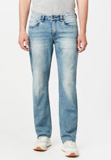 Relaxed Straight Driven Men's Jeans in Sandblasted Light Blue - BM20606