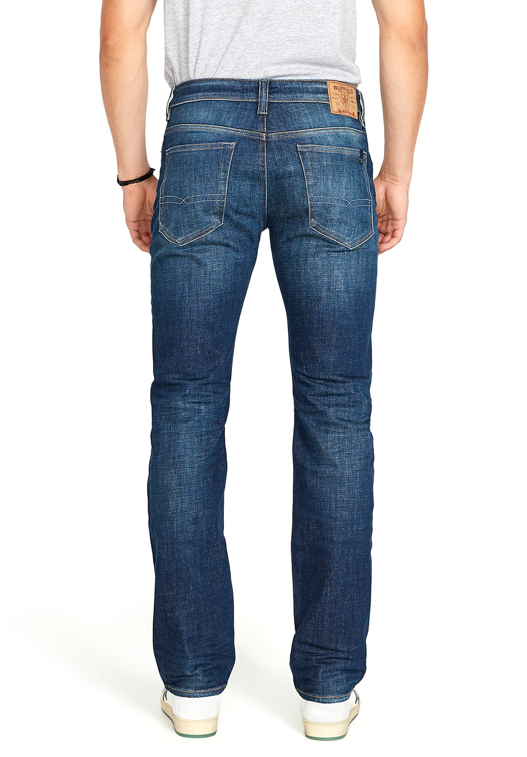 Relaxed Straight Driven Men's Jeans in Dark Blue Sanded – Buffalo Jeans ...