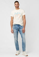 Buffalo David Bitton Repaired CROPPED TAPERED JIM Jeans - BM22764 Color INDIGO