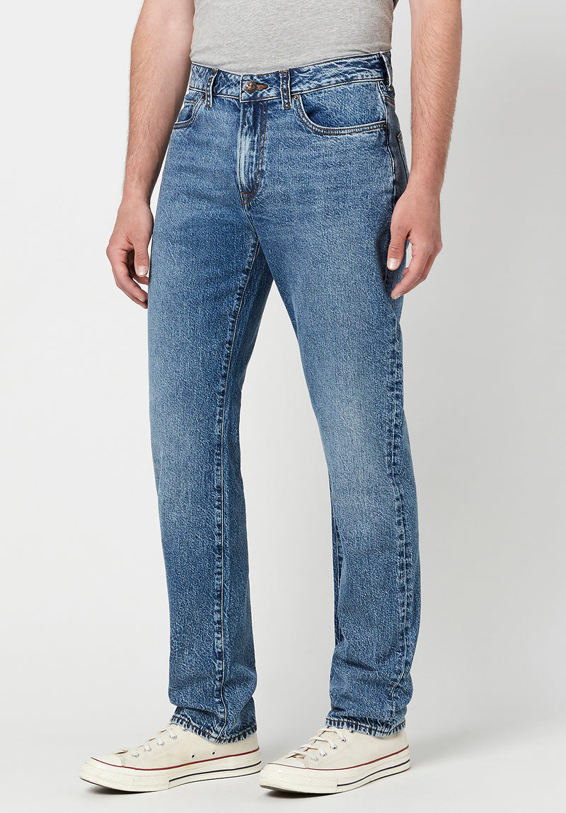 Relaxed Tapered Ben Men's Jeans in Stonewashed Blue - BM22806