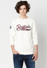 Buffalo David Bitton Fleece Logo Firug Sweatshirt - BM23707 Color MILK
