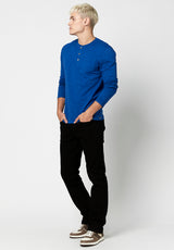 Buffalo David Bitton Kirock Henley Shirt - BM23754 Color TRUE BLUE