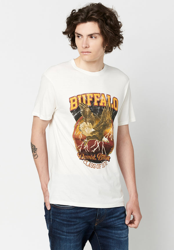 Buffalo David Bitton Todeff Graphic Logo T-Shirt - BM23760 Color MILK