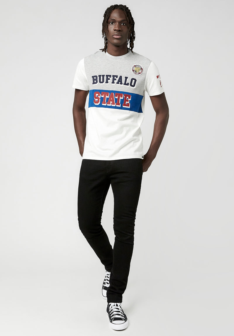 Buffalo David Bitton Colorblocked Jersey Tafity T-Shirt - BM23782 Color MILK