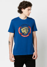Buffalo David Bitton Embroidered Crest Taniver T-Shirt - BM23783 Color TRUE BLUE
