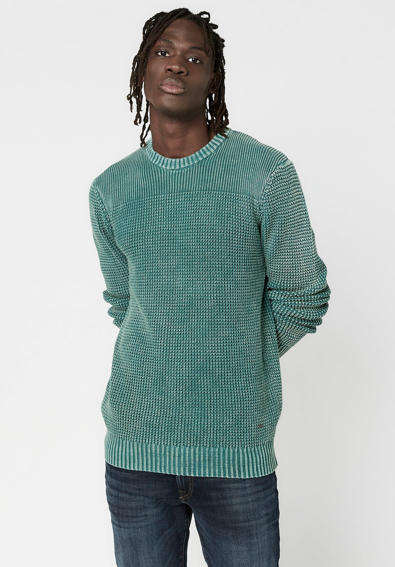 Buffalo David Bitton Textured Knit Washy Sweater - BM23793 Color TREKKING