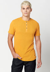 Buffalo David Bitton Cotton Kosory Henley T-Shirt - BM23829 Color SCOTCH