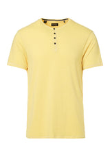 Buttoned Henley Yellow Kasum T-Shirt - BM23835