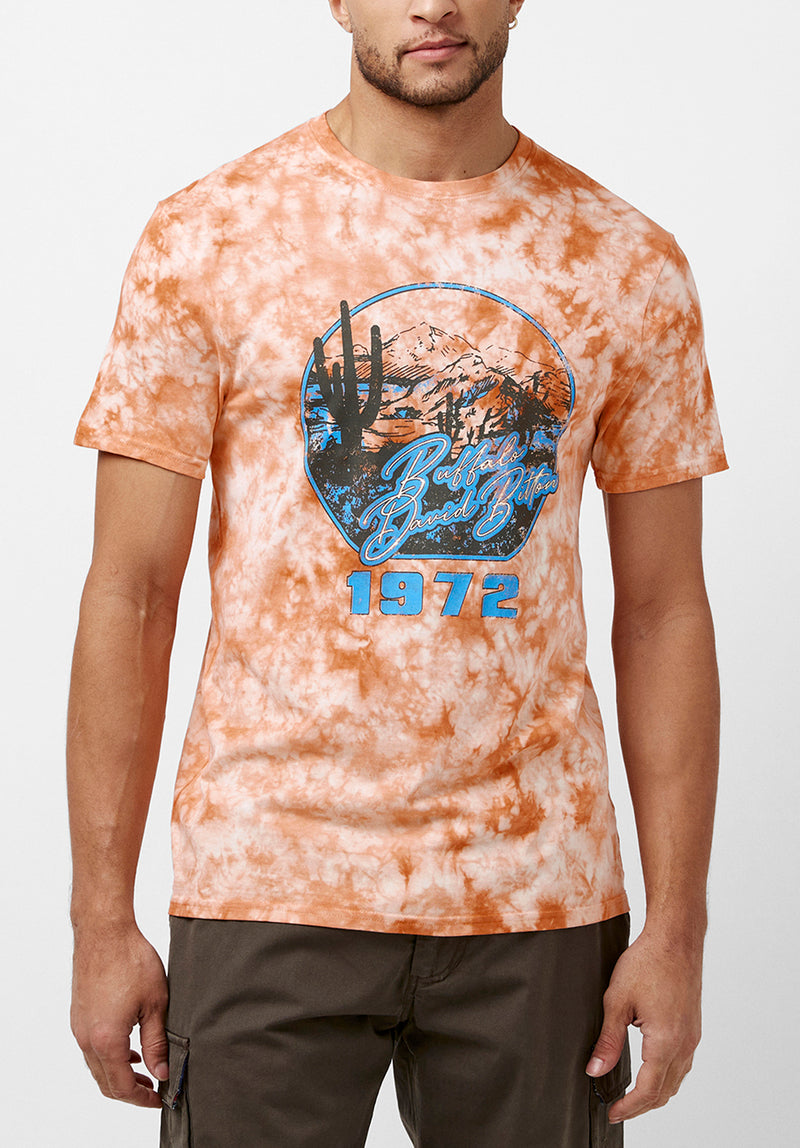 Buffalo David Bitton Tigels Tie Dye T-Shirt - BM23859 Color DUSTY ORANGE