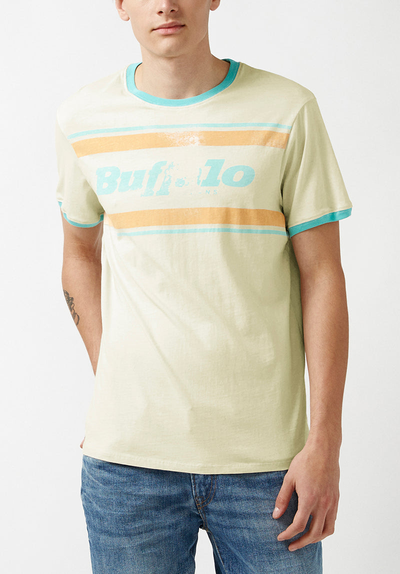 Buffalo David Bitton Turbrook Vintage Wash T-Shirt - BM23875 Color MILK