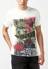 Buffalo David Bitton Tofy Collage Spray Paint Graphic T-Shirt - BM23947 Color MILK