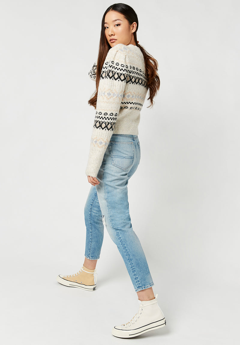 Margot Faded and Worn Mom Jeans  - BL15729
