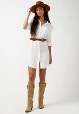 Buffalo David Bitton Oversize Vittoria Dress Shirt - WD0481P Color WHITE