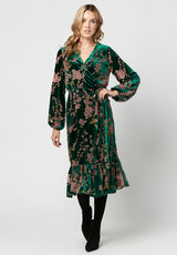 Buffalo David Bitton Sutter Floral Wrap Dress - WD0636H Color DEEP TEAL