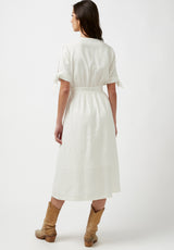 Buffalo David Bitton Buttoned Linen Mariposa Dress - WD0670P Color WHITE
